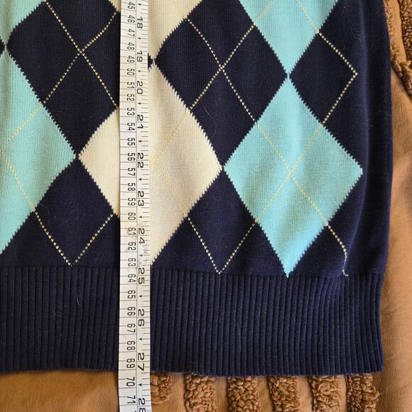 Club Room Men Vtg Y2K Preppy Estate Ivy League Golf Argyle V Neck Sweater Vest M - Picture 8 of 8